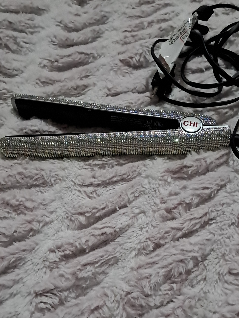 CHI Crystal-Embellished Silver Hair Straightener